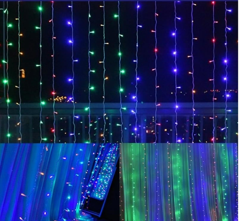 Luces de cortina de 4 colores