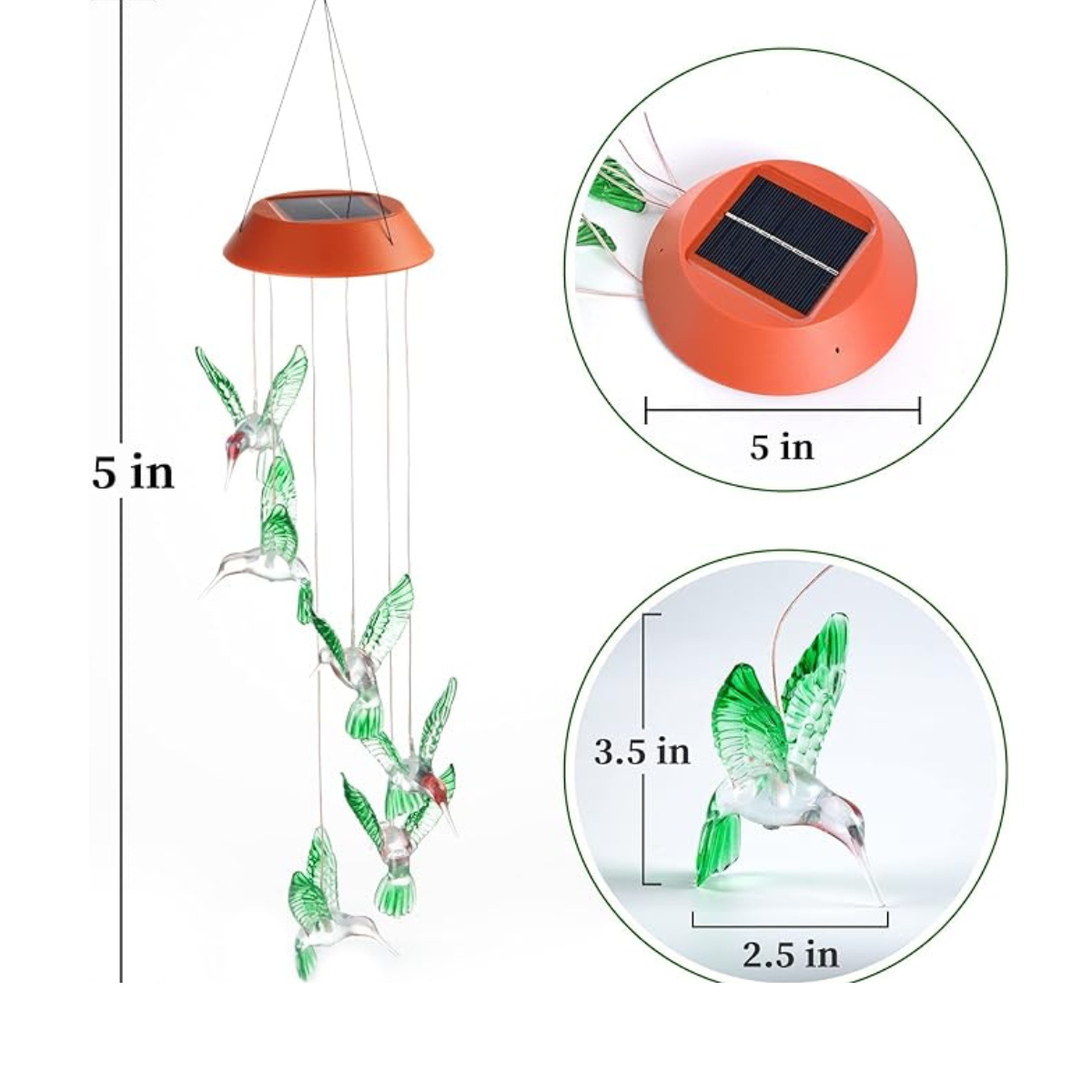 Campanillas de Viento forma de colibrí