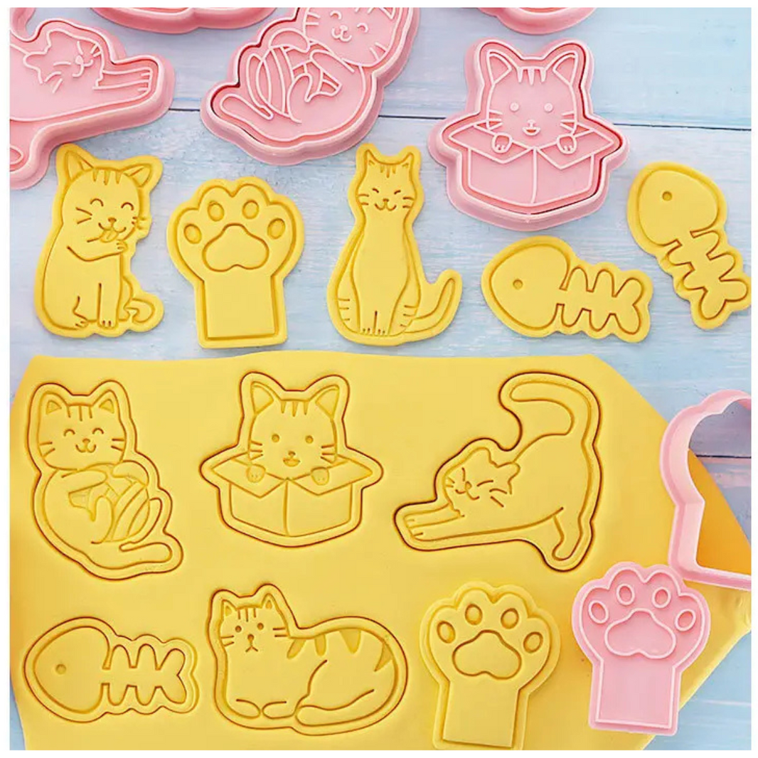 8 Cortadores Gatitos Para Galletas