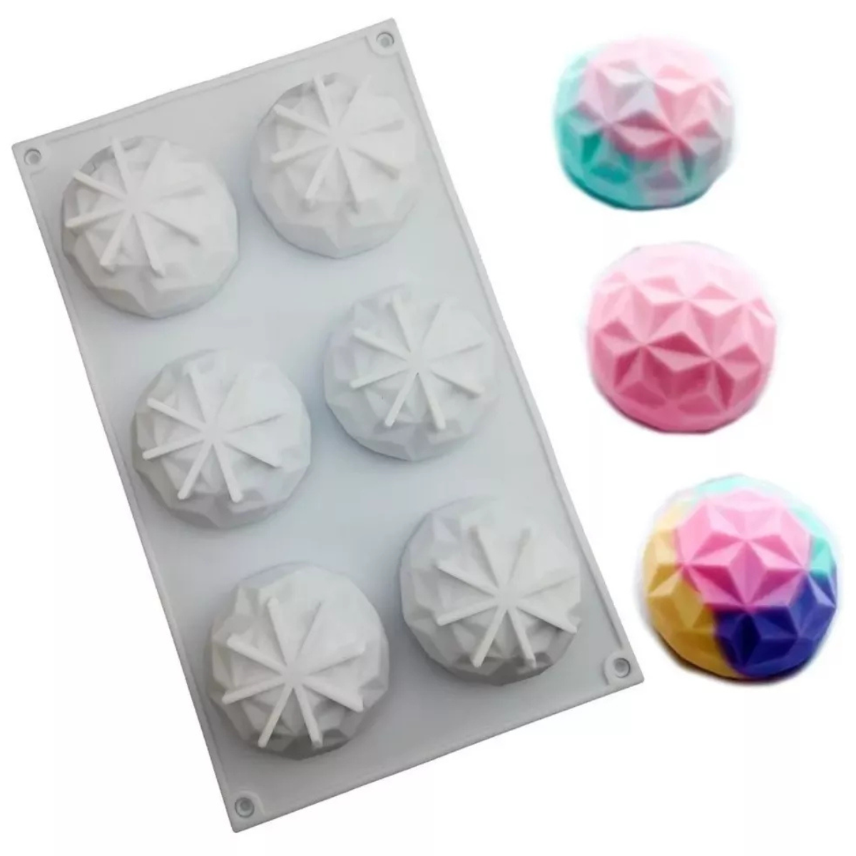 Moldes 6 Espacios Forma Domo Diamante