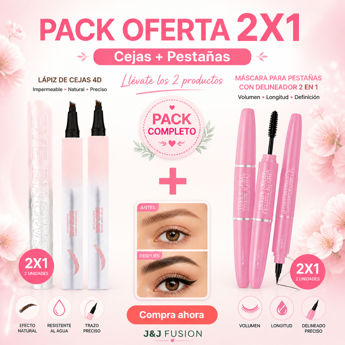 PACK PESTAÑAS + LÁPIZ CEJAS 4 PUNTAS 2X1