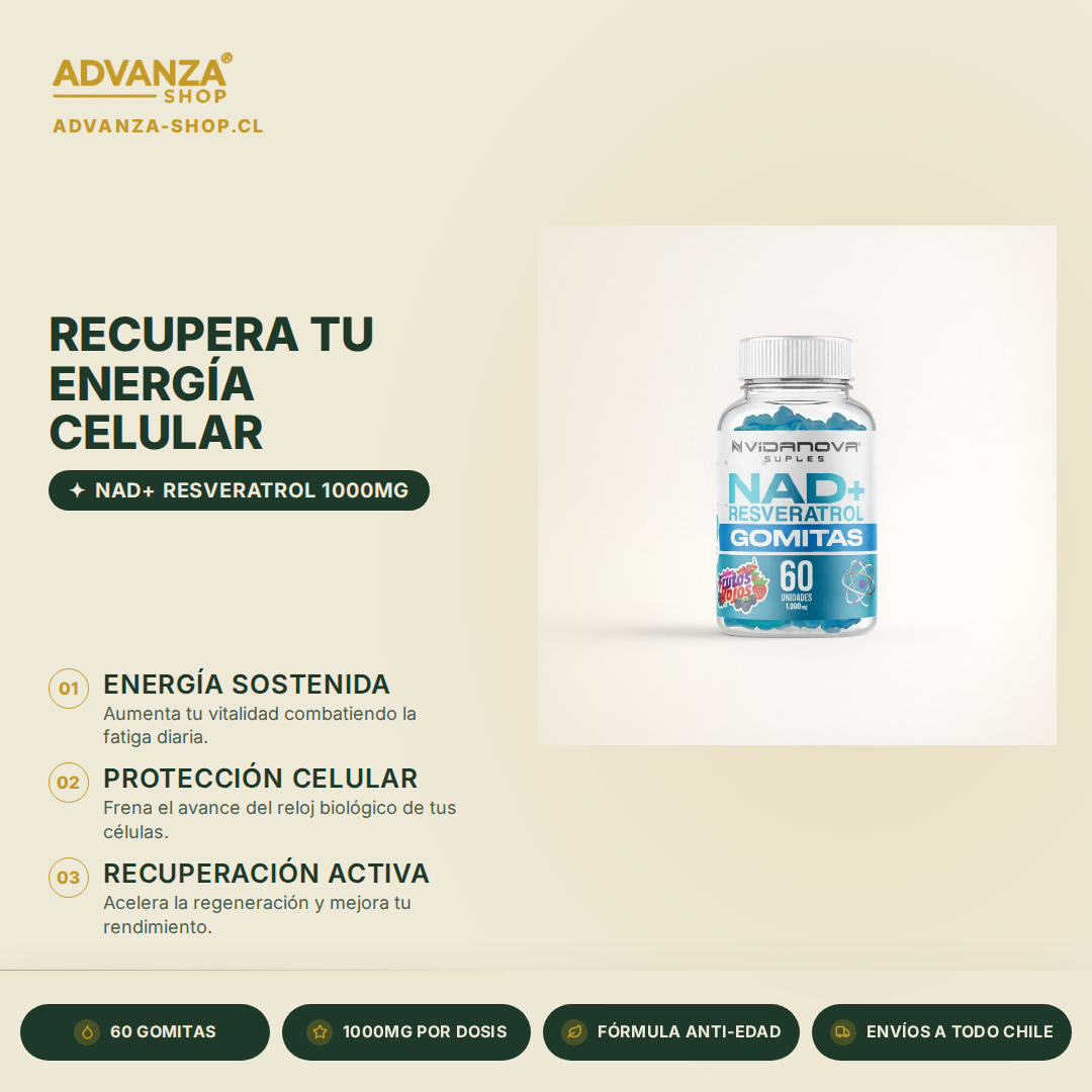 60 GOMITAS NAD+RESVERATROL 1000mg